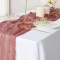 2 Pack Beige Cheesecloth Table Runners, 10Ft Gauze Table Runner Boho Wedding Cheese Cloths Decor for Bridal Baby Shower Arch Birthday Party Easter Decorations Home & Garden > Decor > Seasonal & Holiday Decorations eQFeast Dusty Rose  