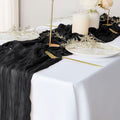 2 Pack Beige Cheesecloth Table Runners, 10Ft Gauze Table Runner Boho Wedding Cheese Cloths Decor for Bridal Baby Shower Arch Birthday Party Easter Decorations Home & Garden > Decor > Seasonal & Holiday Decorations eQFeast Black  