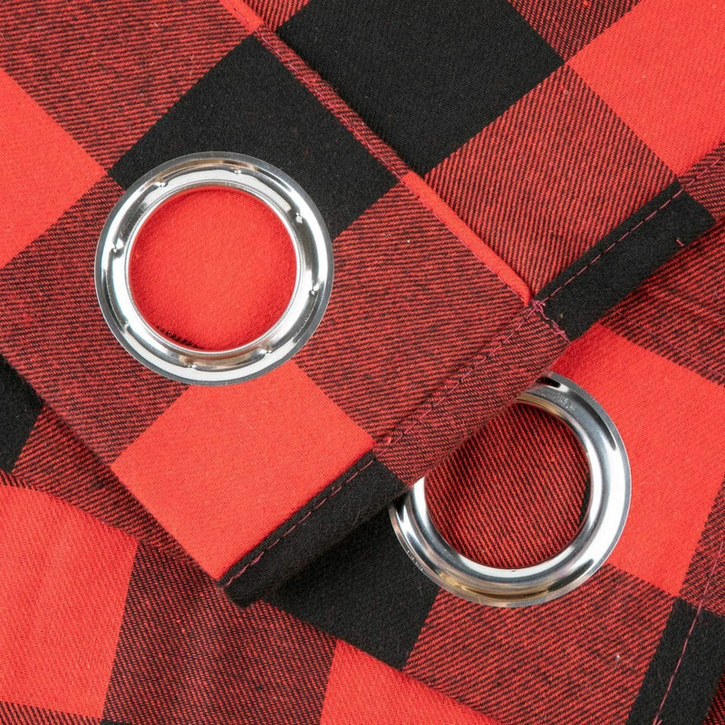2 Pack Buffalo Check Plaid Window Curtain Panels (52"Ã—84") for Living Room, Bedroom Farmhouse Courtyard Style Grommet Treatment Curtains Home Décor 52 Inch by 84 Inch (Red and Black) Home & Garden > Decor > Window Treatments > Curtains & Drapes WOSIBO   