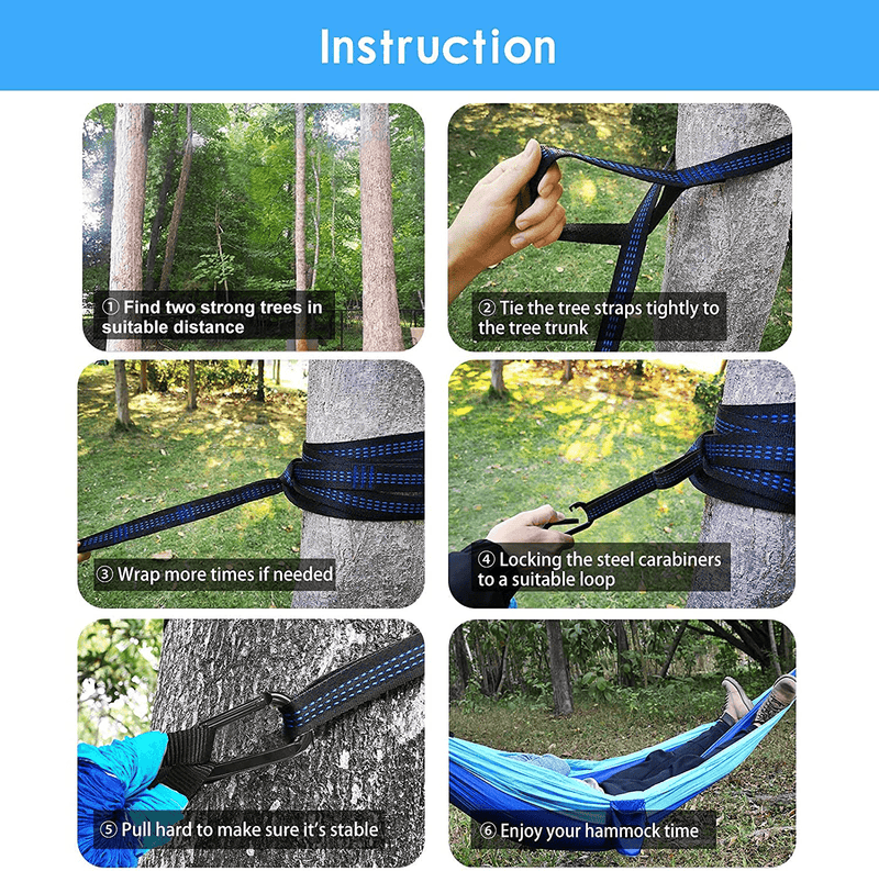 2 Pack Camping Hammock Double & Single, Lightweight Nylon Parachute Hammocks with Tree Straps, Indoor Outdoor Portable Hammock for Survival Camping, Travel Hiking, Beach and Backyard Home & Garden > Lawn & Garden > Outdoor Living > Hammocks Suntee   