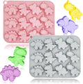 2 Pack Cute Dinosaur Silicone Molds 12 Cavity 3D Dinosaur Themed Baking Mould Tray DIY Baking Tool for Chocolate Cake Dessert Candy Mousse Pastry Handmade Soap Cupcake Topper Home & Garden > Kitchen & Dining > Cookware & Bakeware BENEKIY 12 Cavities_DinosaurMolds  