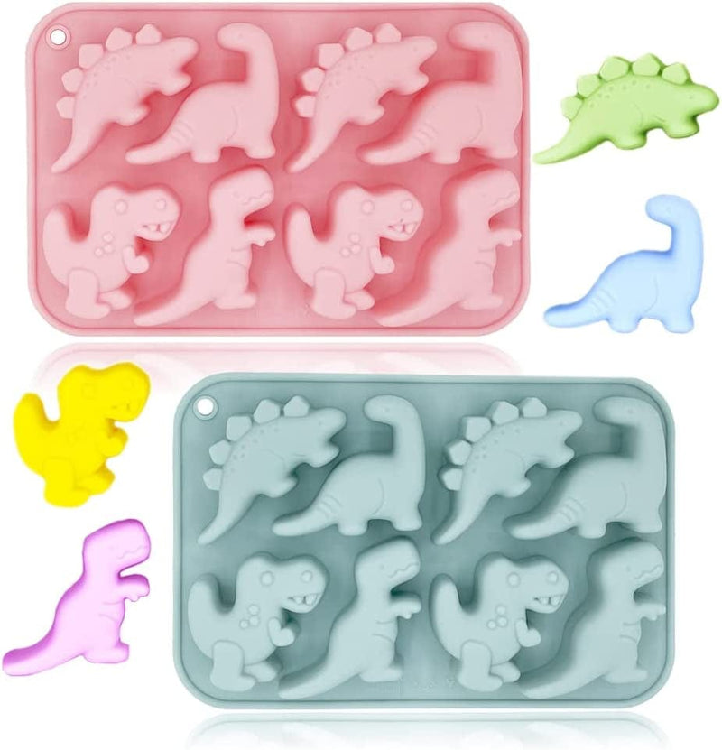 2 Pack Cute Dinosaur Silicone Molds 12 Cavity 3D Dinosaur Themed Baking Mould Tray DIY Baking Tool for Chocolate Cake Dessert Candy Mousse Pastry Handmade Soap Cupcake Topper Home & Garden > Kitchen & Dining > Cookware & Bakeware BENEKIY 6 Cavities_DinosaurMolds  