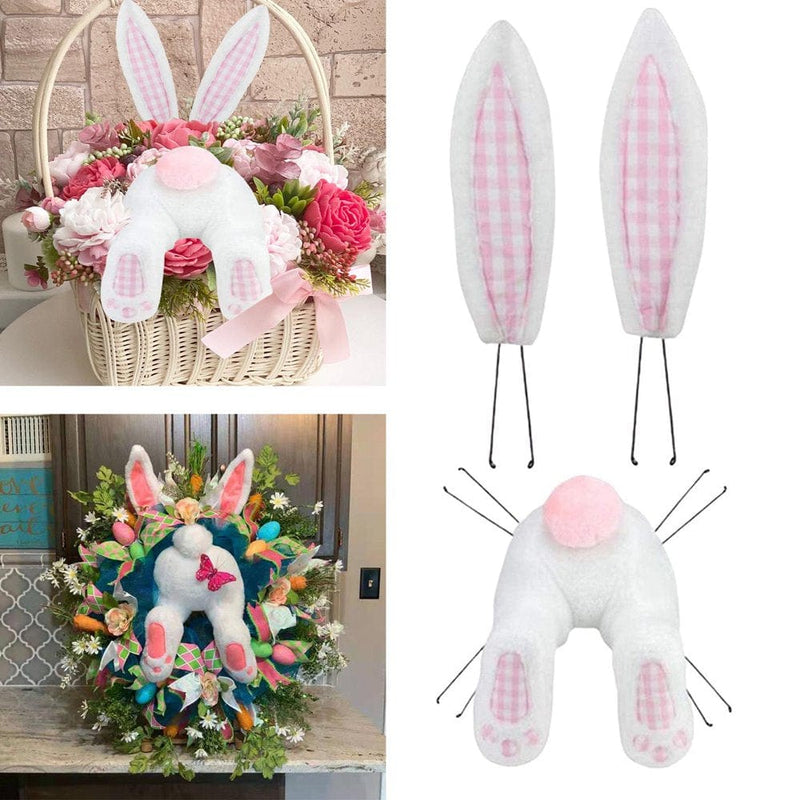 2 Pack Cute Easter Bunny Butt with Ears Wreath Hanging Decor Home & Garden > Decor > Seasonal & Holiday Decorations Magideal   