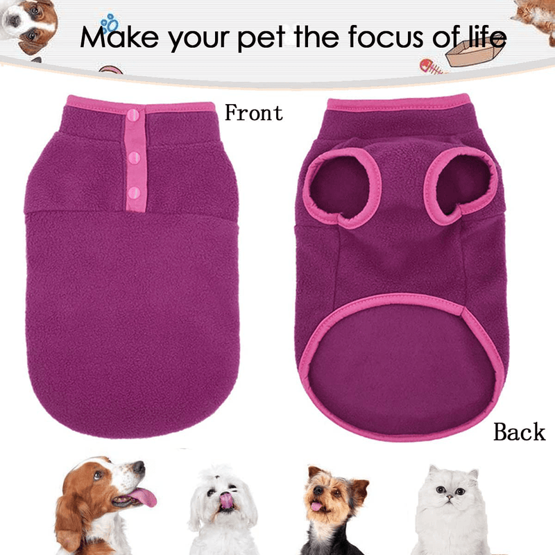 2 Pack Dog Fleece Vest Sweater, Warm Pullover Fleece Puppy Jacket, Autumn Winter Cold Weather Coat Clothes, Pet Stretch Fleece Apparel with Buttons Costumes for Small Medium Dogs Cats Animals & Pet Supplies > Pet Supplies > Cat Supplies > Cat Apparel Tealots   