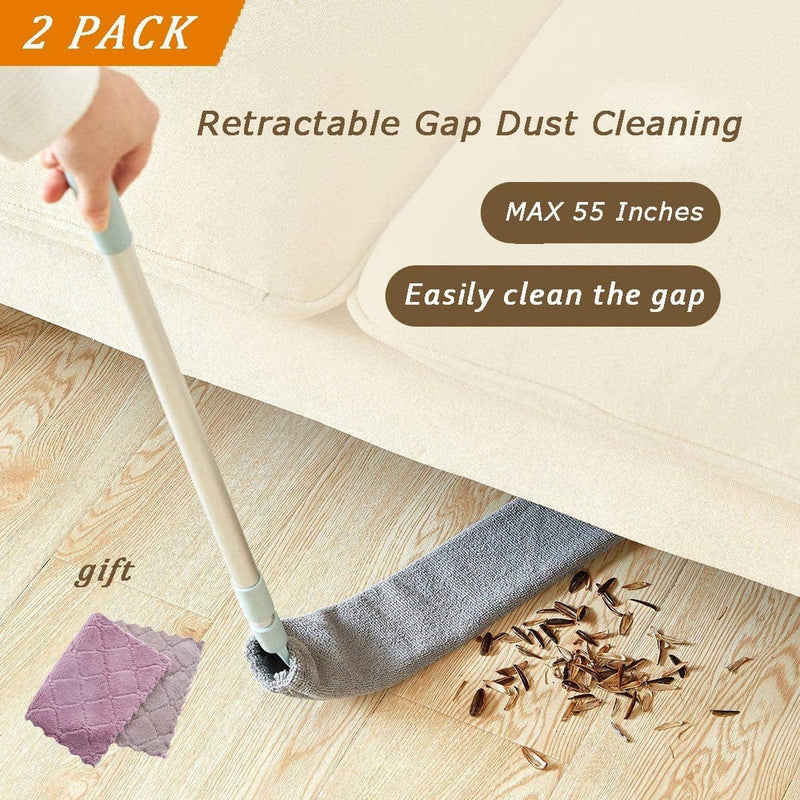 2 Pack Gap Cleaning Brush, under Appliance Duster, Extendable Dusters Retractable and Washable, Microfibre Feather Dusters Reusable for Home Bedroom Kitchen Cleaning Brush Home & Garden > Household Supplies > Household Cleaning Supplies fredysu   
