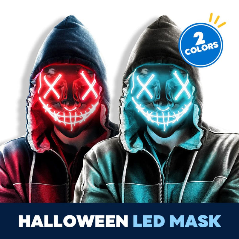 2 PACK! Halloween LED Mask, Scary Glow LED Face Light up Masks with 3 Lighting Modes & El Wire for Costume & Cosplay Masquerade Party Adjustable & Eco-Friendly Material for Men Women Kids Apparel & Accessories > Costumes & Accessories > Masks New Age U.S.   