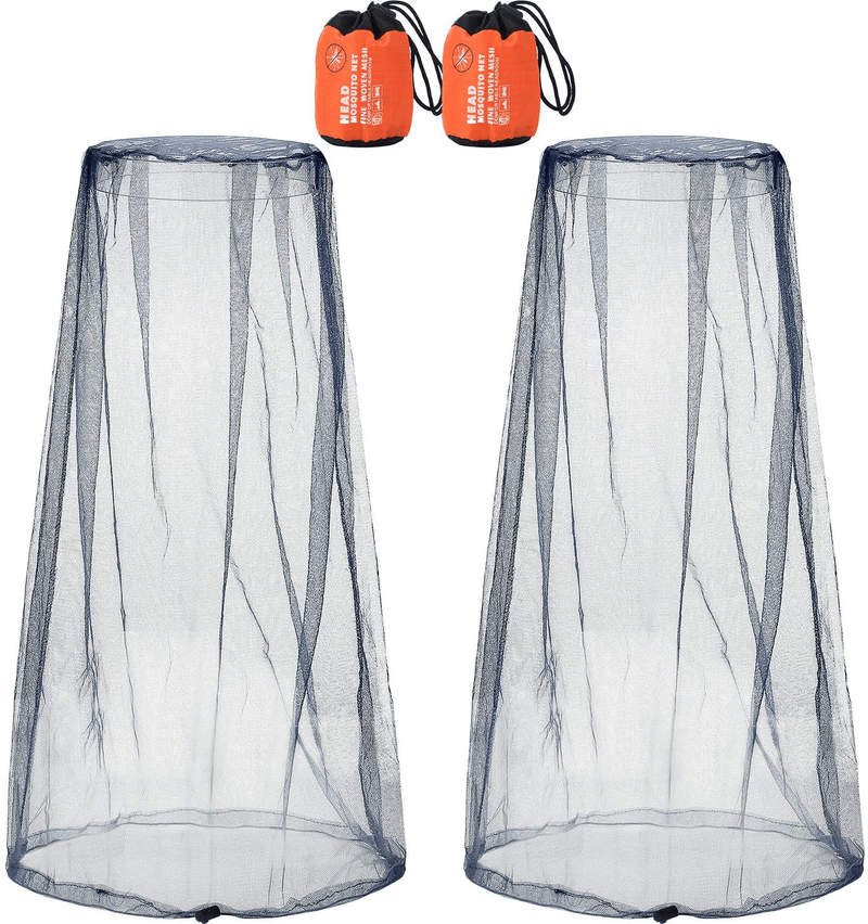2 Pack Head Net Face Mesh Head Cover for Outdoor Lovers Protect from Fly Screen Mosquito Gnat and Other Flies (Regular Size, Grey) Sporting Goods > Outdoor Recreation > Camping & Hiking > Mosquito Nets & Insect Screens EBOOT Dark Blue Big Size 