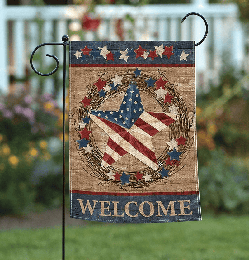 2 Pack Home Decorative Garden Flags Double Sided, Burlap Welcome Quotes House Yard Decoration, Sided 4th of July Independence Day America Patriotic Rustic Seasonal Outdoor Yard Flags 12.5 x 18 Inch Home & Garden > Decor > Seasonal & Holiday Decorations& Garden > Decor > Seasonal & Holiday Decorations Rertcioph   