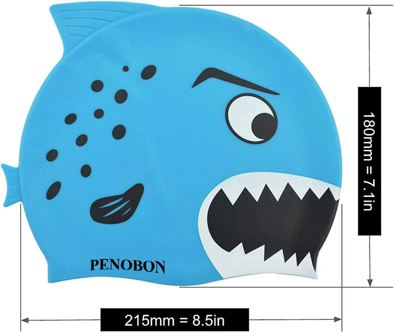 2 Pack Kids Swim Cap for Boys and Girls Fun Silicone Swimming Cap Penobon Unisex Shark Bath Hat for Age 2-6 Toddler,Or Man Women Nylon Fabric Non-Waterproof Swim Cap for Long and Short Hair Sporting Goods > Outdoor Recreation > Boating & Water Sports > Swimming > Swim Caps penobon   