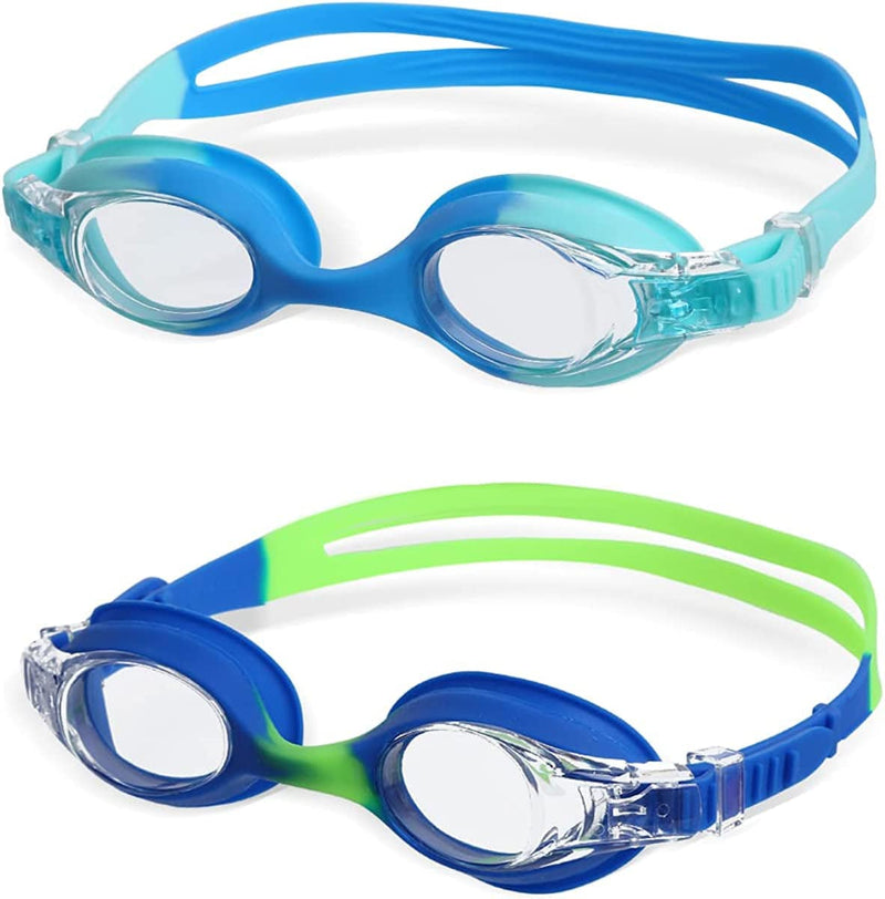2 Pack Kids Swimming Goggles Child Clear Swim Goggles Leak Proof Water Glasses for Children Girls Boys Teens for Age 4-10 Sporting Goods > Outdoor Recreation > Boating & Water Sports > Swimming > Swim Goggles & Masks Besmall   