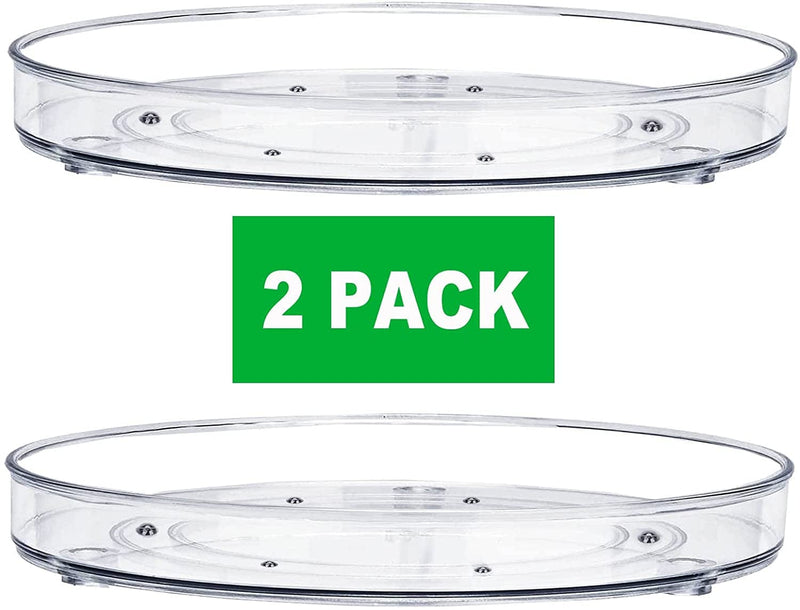 2 Pack Lazy Susan Organizer, 10.6" Clear Lazy Susan Turntable for Cabinet, Plastic Lazy Susan Cabinet Organizer- Kitchen Pantry Organization and Storage Home & Garden > Household Supplies > Storage & Organization BodiCal   