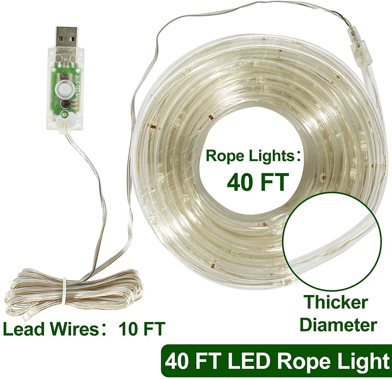 2 Pack LED Rope Lights for Valentine'S Day, Total 240 LED 80Ft USB Powered String Tube Lights 16 RGB Color Changing Timer Remote 4 Modes Valentines Decorations Home Indoor Outdoor, Each 120 LED 40Ft Home & Garden > Lighting > Light Ropes & Strings ZOFUNNY   