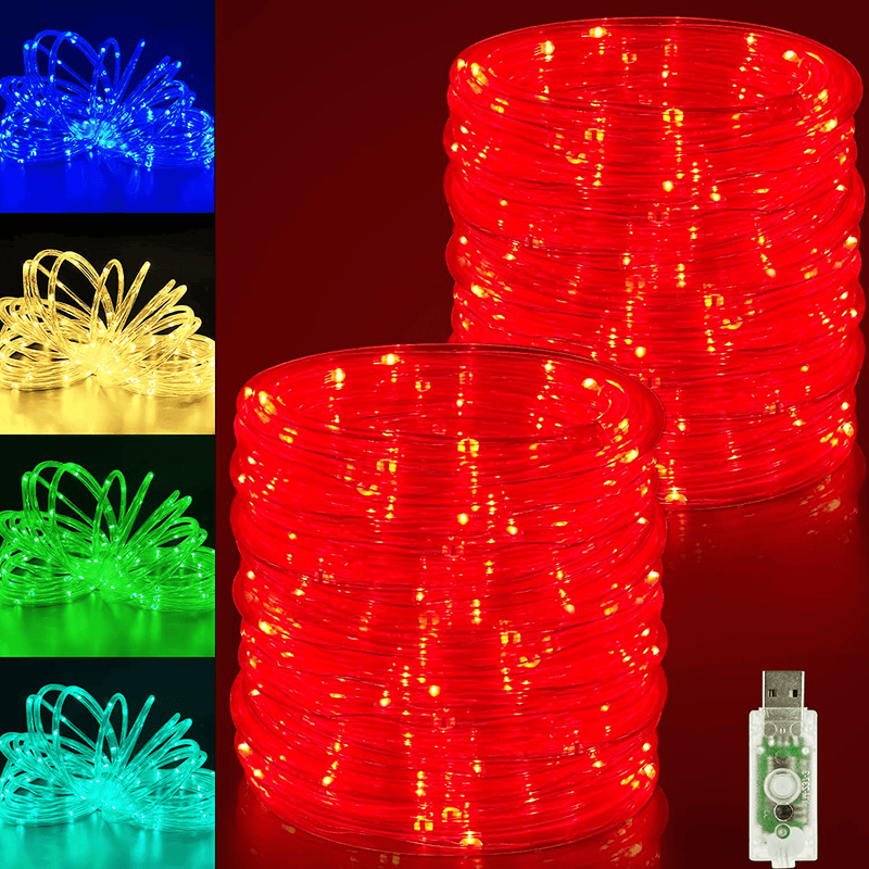2 Pack LED Rope Lights for Valentine'S Day, Total 240 LED 80Ft USB Powered String Tube Lights 16 RGB Color Changing Timer Remote 4 Modes Valentines Decorations Home Indoor Outdoor, Each 120 LED 40Ft Home & Garden > Lighting > Light Ropes & Strings ZOFUNNY   