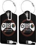2 Pack Luggage Tag for Suitcase, Cute Unique Leather Suitcase Tags Identifiers with Privacy Name Address Labels & Durable Steel Loop for Women Men Travel Sporting Goods > Outdoor Recreation > Winter Sports & Activities COWDIY Don't Disturb  