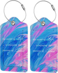 2 Pack Luggage Tag for Suitcase, Cute Unique Leather Suitcase Tags Identifiers with Privacy Name Address Labels & Durable Steel Loop for Women Men Travel Sporting Goods > Outdoor Recreation > Winter Sports & Activities COWDIY Marble  