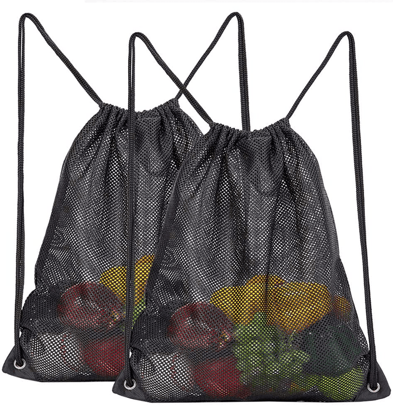 2-Pack Mesh Drawstring Bag, Sport Equipment Storage Bag for Beach, Swimming Sporting Goods > Outdoor Recreation > Boating & Water Sports > Swimming COVAX Default Title  