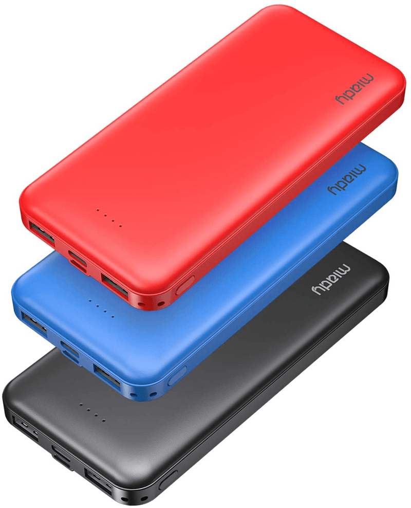 2-Pack Miady 10000mAh Dual USB Portable Charger, Fast Charging Power Bank with USB C Input, Backup Charger for iPhone X, Galaxy S9, Pixel 3 and etc … Electronics > Electronics Accessories > Power > Power Adapters & Chargers Miady Red + Blue + Black  