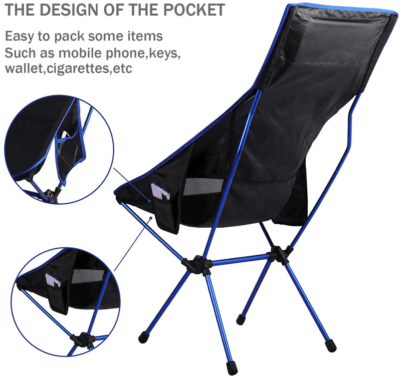 2 Pack Portable Camping Chairs Lightweight Folding Backpacking Chair Compact & Heavy Duty for Camp, Backpack, Hiking, Beach, Picnic, with Carry Bag Sporting Goods > Outdoor Recreation > Camping & Hiking > Camp Furniture FBSPORT   