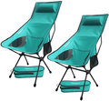 2 Pack Portable Camping Chairs Lightweight Folding Backpacking Chair Compact & Heavy Duty for Camp, Backpack, Hiking, Beach, Picnic, with Carry Bag