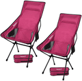 2 Pack Portable Camping Chairs Lightweight Folding Backpacking Chair Compact & Heavy Duty for Camp, Backpack, Hiking, Beach, Picnic, with Carry Bag Sporting Goods > Outdoor Recreation > Camping & Hiking > Camp Furniture FBSPORT Wine Red  