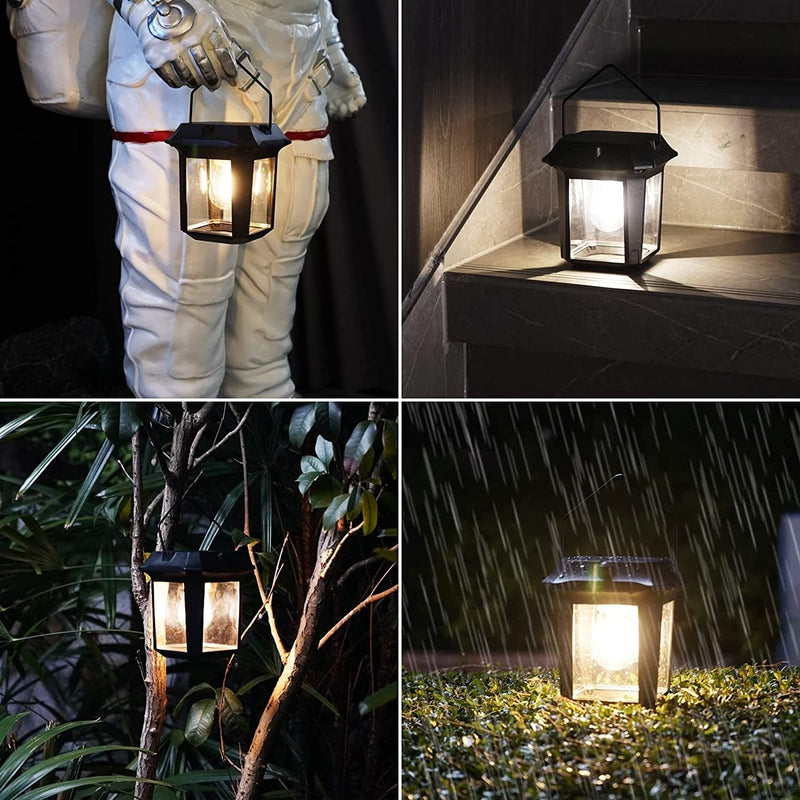 2 Pack Solar Wall Lanterns, Arnodrew Outdoor Aluminum Hanging Solar Lights, Dusk to Dawn Solar Sconce Wall Mount, 2 Brightness Level Waterproof Solar Porch Lamp, Portable LED Hand Lamp for Camping Home & Garden > Lighting > Lamps Arnodrew   