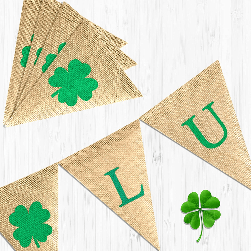 2 Pack St Patricks Day Decorations Shamrock Banner Garland as St Patrick'S Day Decor Irish Lucky Day for the Home Hanging Decor Party Supplies