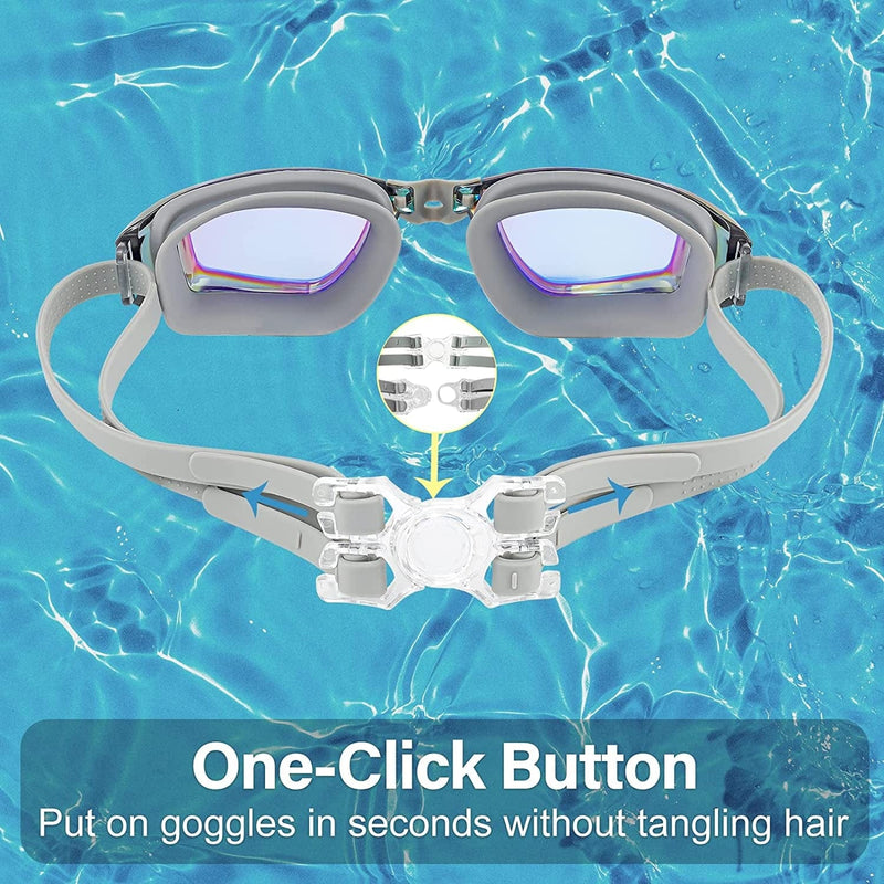 2 Pack Swimming Goggles for Adult Men Women, Anti-Fog Waterproof Silicone Swim Googles, No Leaking Full Protection Sporting Goods > Outdoor Recreation > Boating & Water Sports > Swimming > Swim Goggles & Masks CHOIEO   