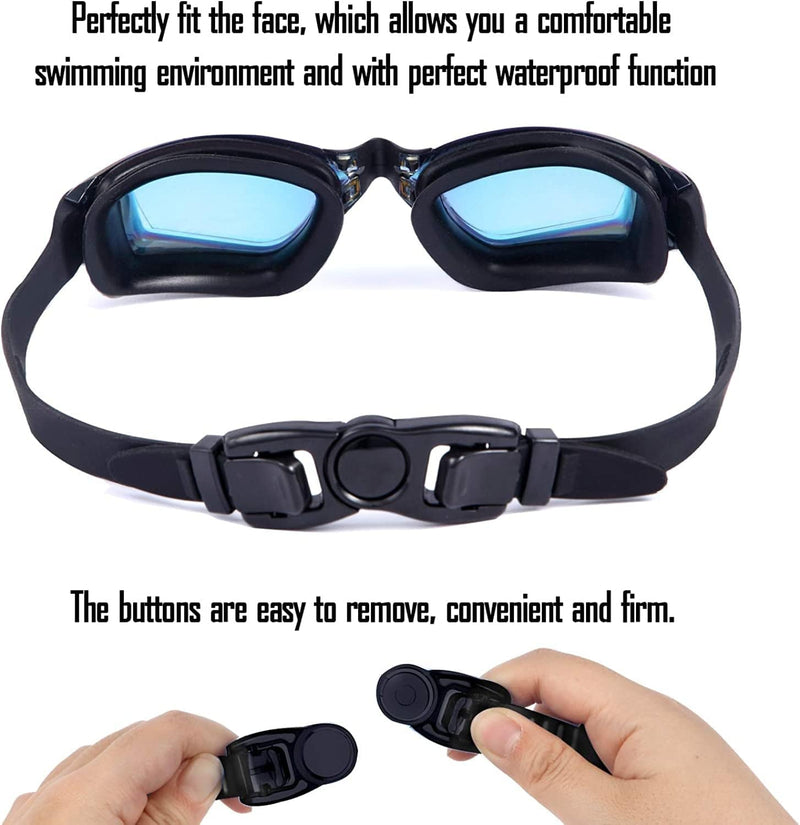 2 Pack Swimming Goggles for Adults Anti-Fog Leak Proof UV Protection Men Women Sporting Goods > Outdoor Recreation > Boating & Water Sports > Swimming > Swim Goggles & Masks Noelwose   