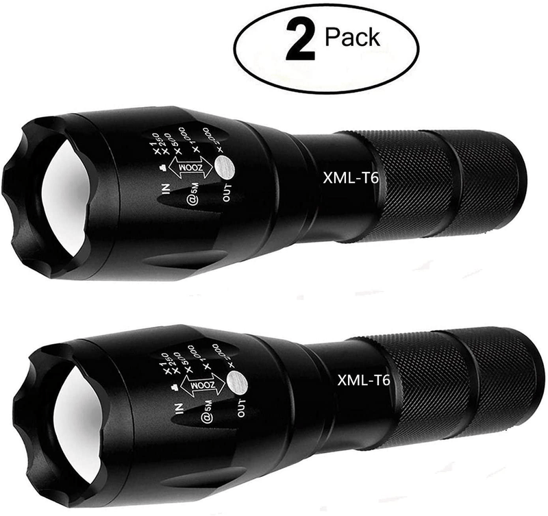 2 Pack Tactical Flashlight Torch, Military Grade 5 Modes XML T6 3000 Lumens Tactical Led Waterproof Handheld Flashlight for Camping Biking Hiking Outdoor Home Emergency Hardware > Tools > Flashlights & Headlamps > Flashlights ThuZW Default Title  
