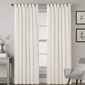 2 Pack Ultra Luxurious Solid High Woven Linen Elegant Curtains 7 Tab Top Breathable and Airy Drapes for Bedroom / Livingroom - 52 by 96 Inch, Set 2 Panels, Natural Home & Garden > Decor > Window Treatments > Curtains & Drapes H.VERSAILTEX Natural 52"W x 84"L 