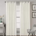 2 Pack Ultra Luxurious Solid High Woven Linen Elegant Curtains 7 Tab Top Breathable and Airy Drapes for Bedroom / Livingroom - 52 by 96 Inch, Set 2 Panels, Natural Home & Garden > Decor > Window Treatments > Curtains & Drapes H.VERSAILTEX Ivory 52"W x 84"L 