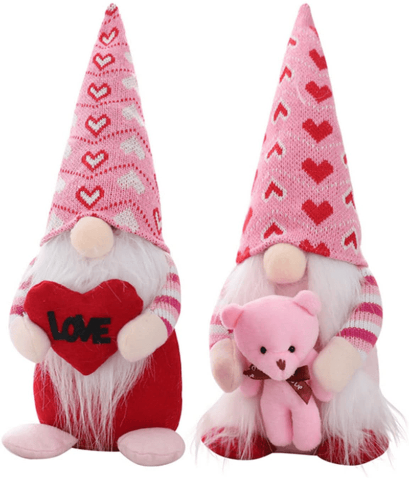 2 Pack Valentines Day Decor Gnomes,13 Inch Handmade Gnomes Decor Gifts for Women, Valentine'S Day,Christmas Decorations Gifts(Pink) Home & Garden > Decor > Seasonal & Holiday Decorations mizeo   