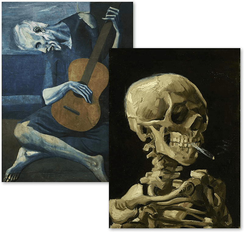 2 Pack - Van Gogh Skeleton & the Old Guitarist by Pablo Picasso Poster Print Set - Fine Art (Laminated, 18" X 24") Home & Garden > Decor > Artwork > Posters, Prints, & Visual Artwork PalaceLearning   