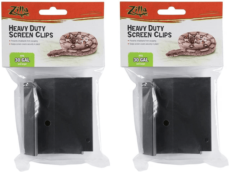 (2 Pack) Zilla Reptile Terrarium Covers Heavty Duty Screen Clips, Large 30Gallon or Larger, 2 Clips each Animals & Pet Supplies > Pet Supplies > Reptile & Amphibian Supplies > Reptile & Amphibian Habitat Accessories Zilla   