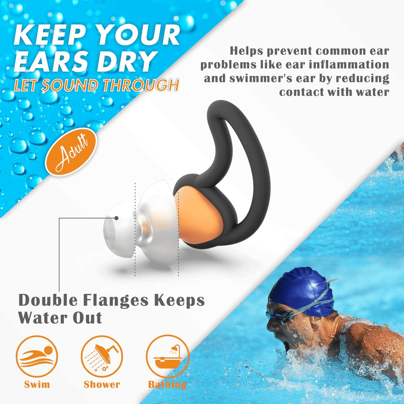 2 Pairs Swimmer Ear Plugs, Hearprotek Upgraded Custom-fit Water Protection Adult Swimming earplugs for Swimmers Water Pool Shower Bathing and Other Water Sports Sporting Goods > Outdoor Recreation > Boating & Water Sports > Swimming Hearprotek   