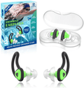 2 Pairs Swimmer Ear Plugs, Hearprotek Upgraded Custom-fit Water Protection Adult Swimming earplugs for Swimmers Water Pool Shower Bathing and Other Water Sports Sporting Goods > Outdoor Recreation > Boating & Water Sports > Swimming Hearprotek Green  