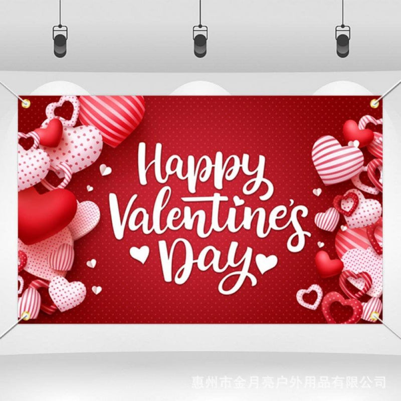 2 PCS Valentines Day Decorations Banners Door Porch Sign Hanging Love Heart Streamers Wall Decor Party Supplies Home & Garden > Decor > Seasonal & Holiday Decorations Hardlegix C