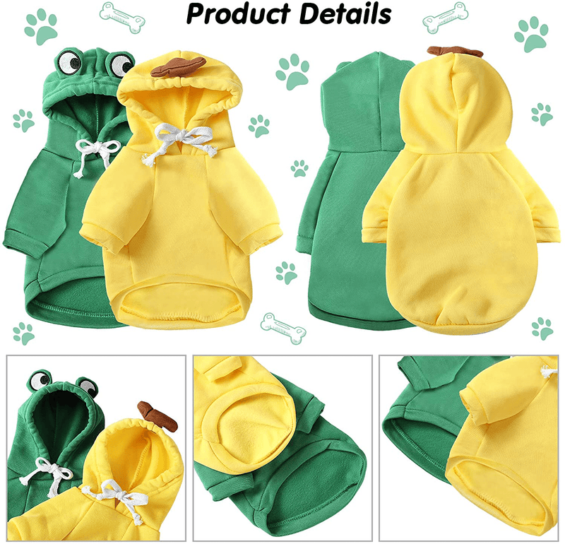2 Pieces Fruit Dog Hoodie Clothes,Cute Dog Costume Warm Dog Sweater Cold Weather Sweatshirt Pet Coat for Puppy Small Medium Dogs Cats Animals & Pet Supplies > Pet Supplies > Dog Supplies > Dog Apparel Frienda   
