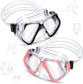 2 Pieces Swim Mask Diving Goggles Nose Goggles Underwater Swiming Mask Goggles for Kids Youth Girls Men Women Sporting Goods > Outdoor Recreation > Boating & Water Sports > Swimming > Swim Goggles & Masks Flutesan Pink, Black  