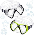2 Pieces Swim Mask Diving Goggles Nose Goggles Underwater Swiming Mask Goggles for Kids Youth Girls Men Women Sporting Goods > Outdoor Recreation > Boating & Water Sports > Swimming > Swim Goggles & Masks Flutesan Green, Black Green  