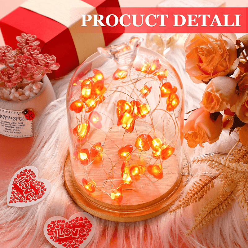 2 Pieces Valentine Day Heart Lights Decorations 10 Feet 20 LED Red Heart Shaped String Lights Valentines Fairy Lights Battery Operated for Valentine'S Day Mother'S Day Bedroom Wedding Anniversary Party Home & Garden > Decor > Seasonal & Holiday Decorations Mudder   