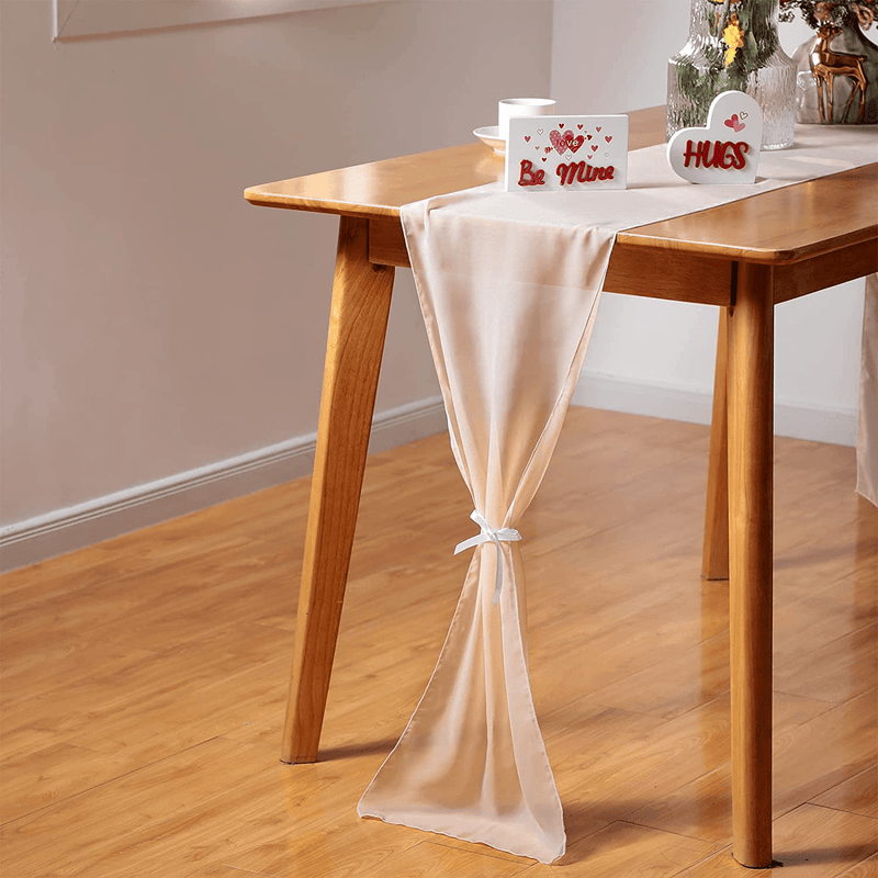 2 Pieces Valentine'S Day Chiffon Tulle Table Runner 12 X 106 Inch Table Runner Romantic Wedding Sheer Table Runner for Valentine'S Day Wedding Anniversary Bridal Shower Engagements Decor (Red) Home & Garden > Decor > Seasonal & Holiday Decorations Tegeme Blush Pink  