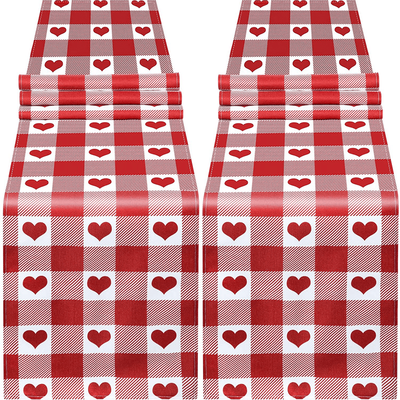 2 Pieces Valentine Table Runner 13 X 70 Inches Mothers Day Table Runner Valentine Table Decorations Love Hearts Table Cloth Valentines Decorations for Valentine'S Day Mother'S Day Home Wedding Party Home & Garden > Decor > Seasonal & Holiday Decorations Tatuo   