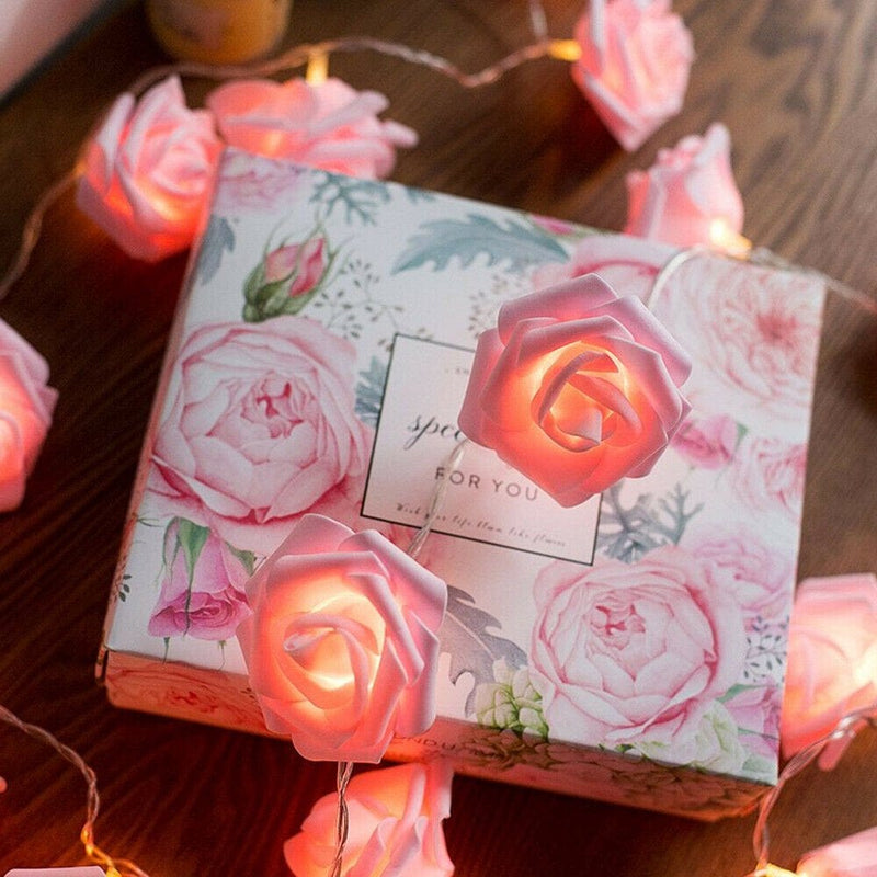 20/10/5Ft Rose Flower Fairy LED String Light Party Garland Valentine'S Day Propose Decor Wedding Decoration Battery Operated Home & Garden > Decor > Seasonal & Holiday Decorations Power By Wear   
