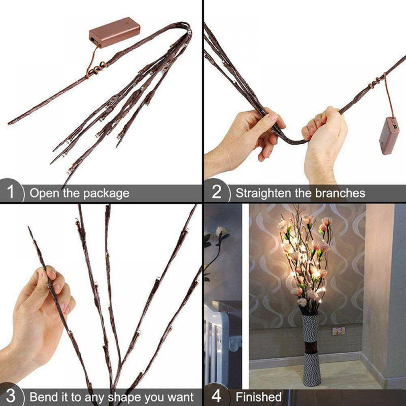 20 LED Branch Lights, 30 Inch Twig Light Battery Powered, Branch Lights for Indoor and Outdoor, Light up Decorations for Valentine'S Day And Christmas Home & Garden > Decor > Seasonal & Holiday Decorations Hardlegix   