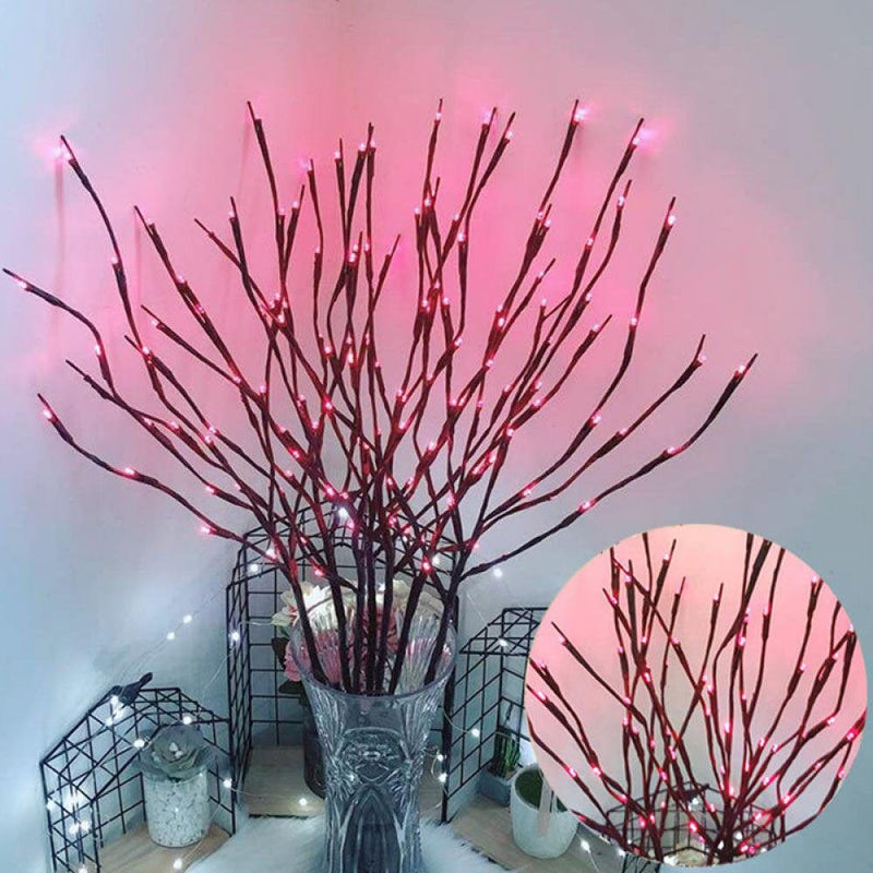 20 LED Branch Lights, 30 Inch Twig Light Battery Powered, Branch Lights for Indoor and Outdoor, Light up Decorations for Valentine'S Day And Christmas Home & Garden > Decor > Seasonal & Holiday Decorations Hardlegix Pink  