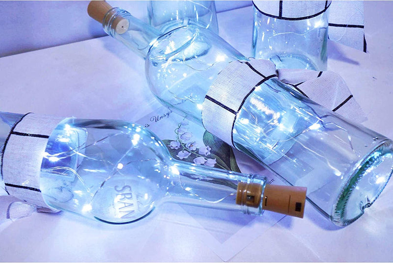 20 Pack 10 LED Wine Bottle Cork Lights, Fairy Mini String Lights Copper Wire, Battery Operated Starry Lights for DIY, Christmas, Halloween, Wedding, Party, Indoor&Outdoor (20 Pack, Cool White) Home & Garden > Lighting > Light Ropes & Strings NiniTe LIGHTS   