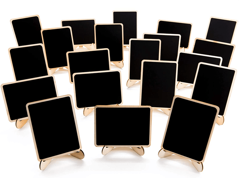 20 Pack Wood Mini Chalkboards Signs with Support Easels, Place Cards, Small Rectangle Chalkboards Blackboard for Weddings, Birthday Parties, Message Board Signs and Event Decorations Arts & Entertainment > Party & Celebration > Party Supplies DSTELIN Default Title  