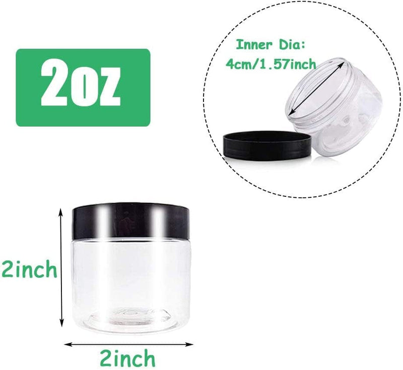 20 Pcs 2Oz Plastic round Storage Jar,Clear Empty Container Jars,Plastic Slime Container with Lids for Candy,Honey Storage,Beads,Dried Fruit,Cosmetic Cream,Diy Craft Home & Garden > Decor > Decorative Jars Gddochn   
