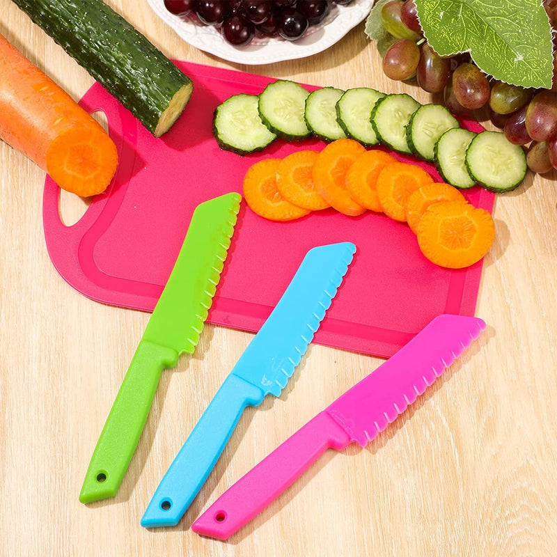 20 Pcs Kids Plastic Knife Set with Cutting Board Toddler Knife Tools, Including 10 Child Safe Knife 10 Kids Chopping Board Kids Cooking Utensils for Cooking Club, Preschool, Kids Cooking Class Home & Garden > Kitchen & Dining > Kitchen Tools & Utensils > Kitchen Knives Yinkin   